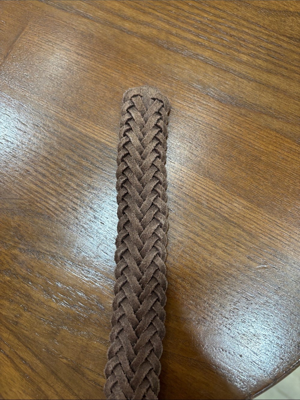 Brown Braided Leather Belt for Men - Picture 5 of 5